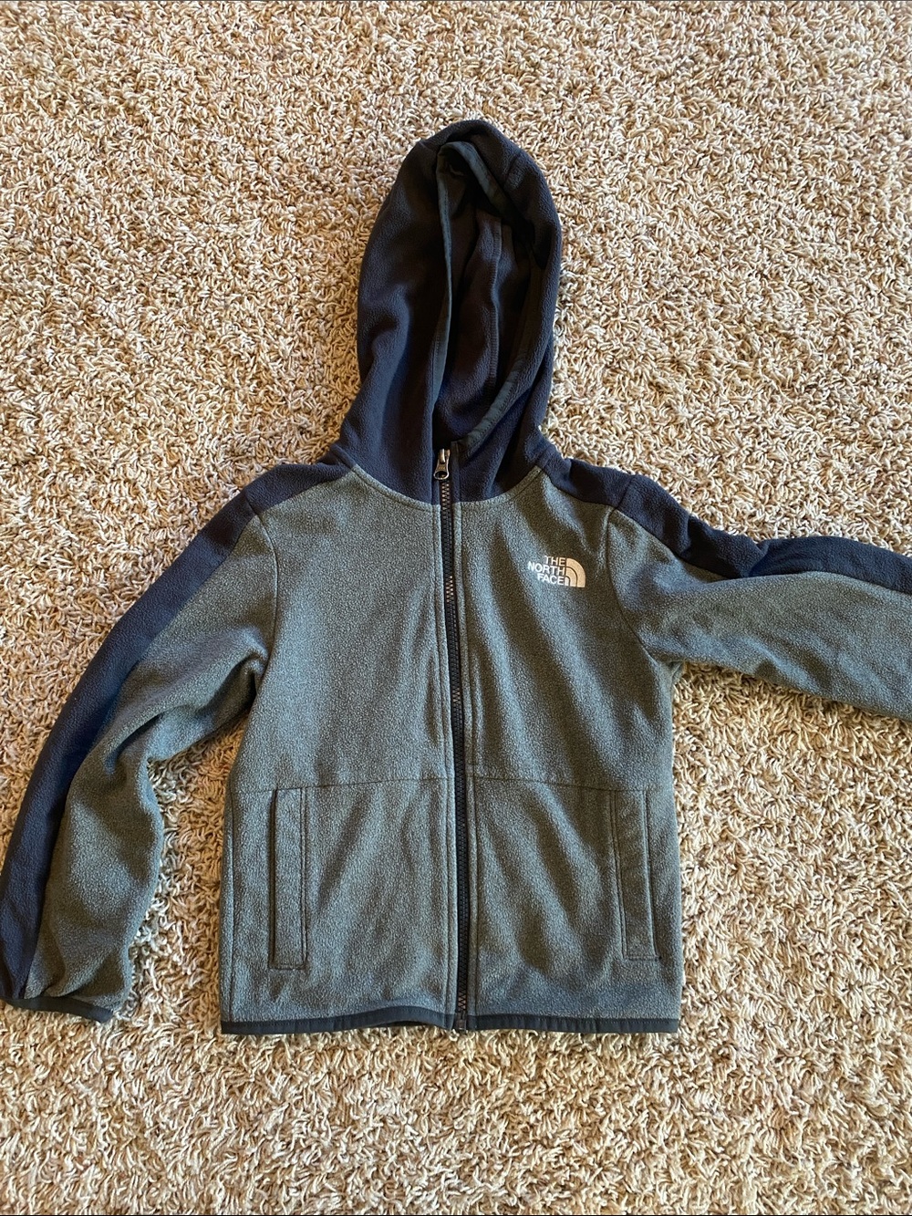The North Face Kids' Hooded Fleece Jacket - Grey/Dark Grey